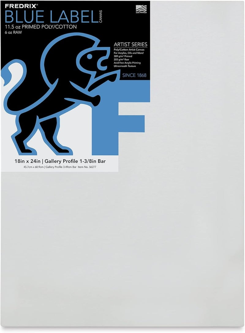 Fredrix Blue Label Cotton Canvas  18 x 24 Gallery Profile 138