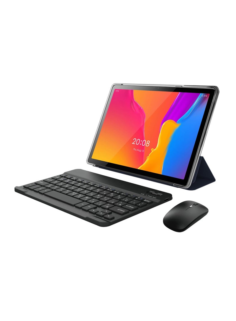 Oteeto TAB 10 Pro Plus/Single SIM 5G Network/8GB RAM + 512GBG ROM/5G Wifi/8000 mAh/8MP Front + 13MP Rear Camera/Quad Core 2.0GHz Processor/Android 13/Includes Keyboard,Mouse,Touch Pen,OTG,Flip Cover (Gray) - Image 1