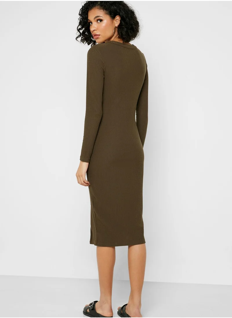 ONLY Button Down Bodycon Dress
