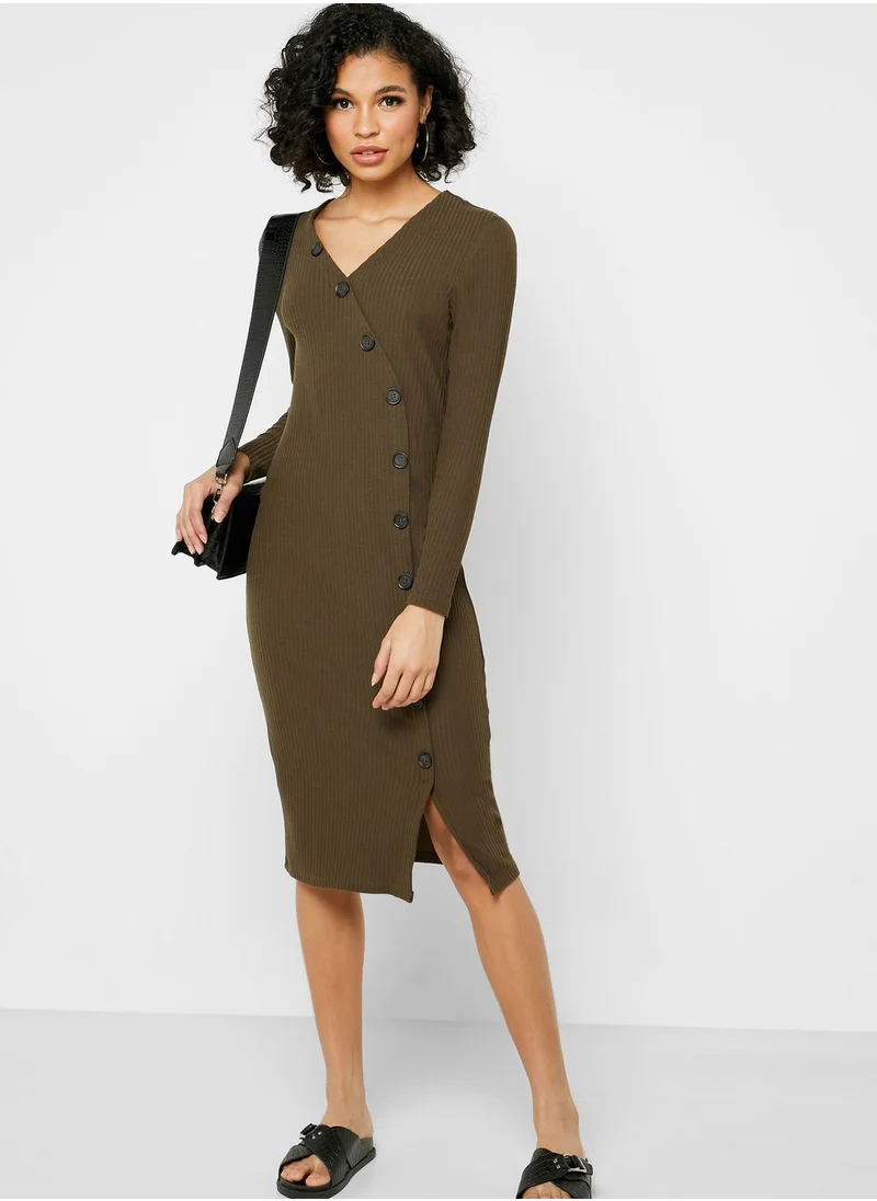 ONLY Button Down Bodycon Dress