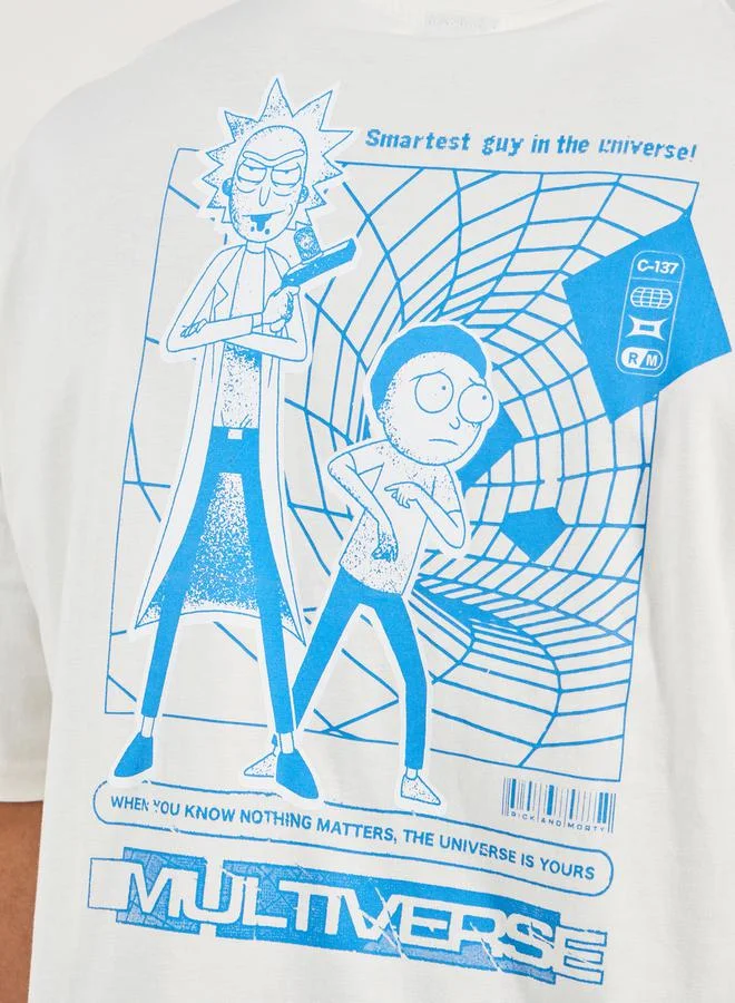 Styli Rick & Morty Graphic Print Compact Jersey Oversized T-Shirt