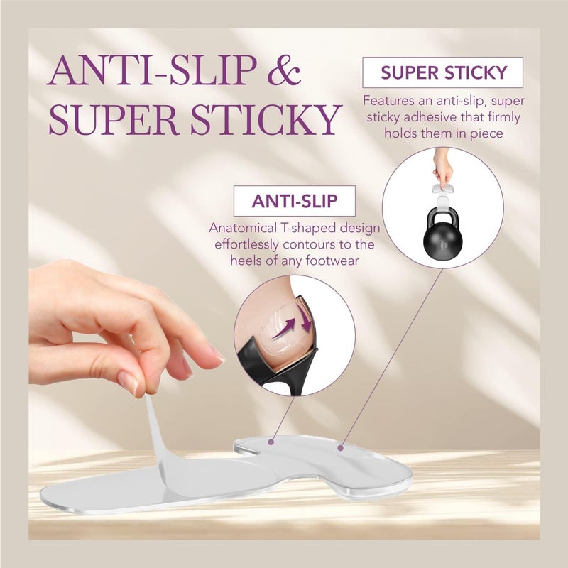 Ballotte Silicone Heel Protectors, Foot Grips for Women, Soft Silicone Shoe Inserts for Big Shoes, Alleviates Slipping & Discomfort, Comfortable Cushioning for High Heels, 8-Pack Multicolor (Natural) - Image 4