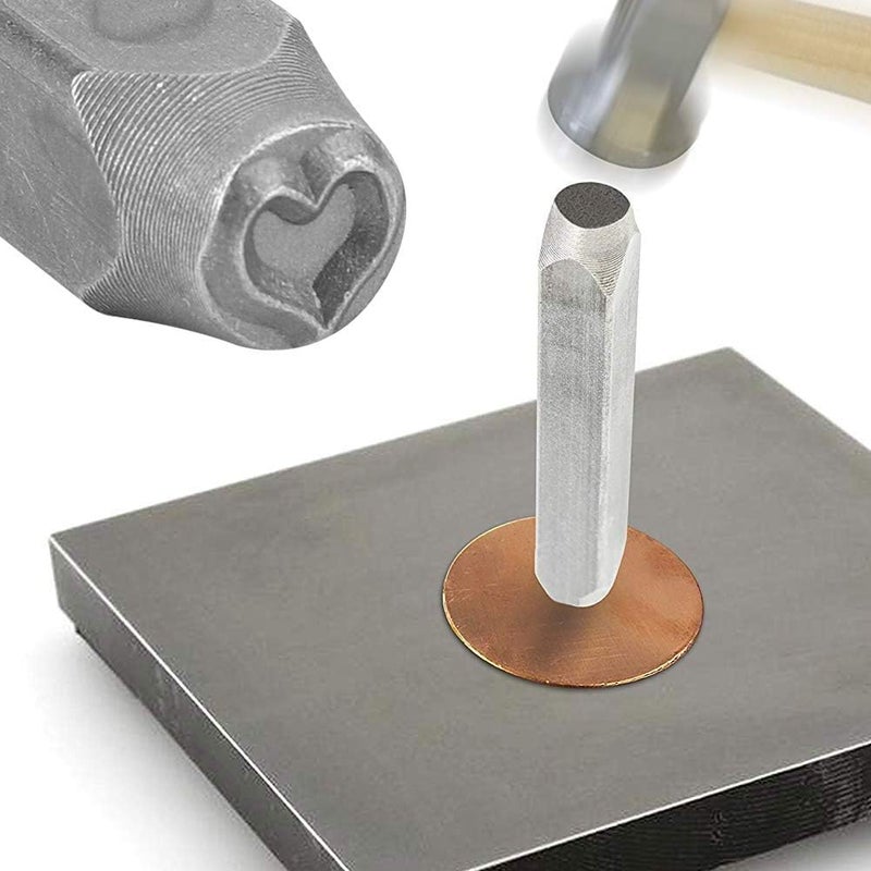DOACT Stamp Solid Metal Small for Clay Single Stamping Kit Jewelry Making Letter Stamps Tool 10Mm 5Mm Star Shaped Steel Cross Star Punch Logo Special (Heart Shaped) (Heart Shape) - Image 3