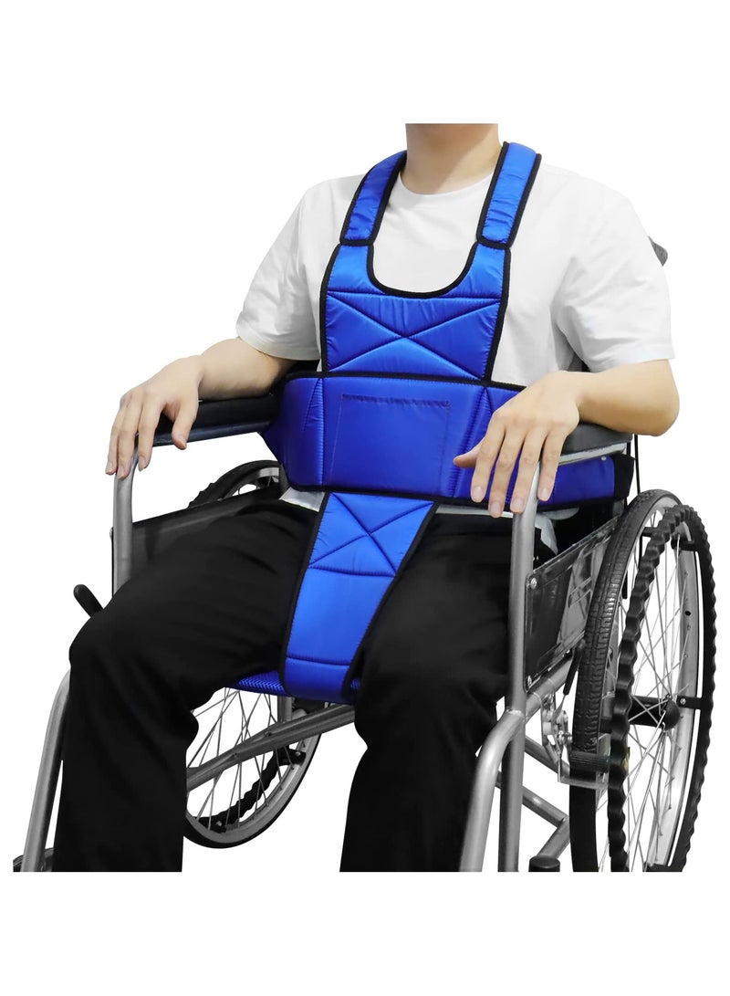 SYOSI Wheelchair Harness Belt, Adjustable Buckle Strap Seat Belt Geriatric Armchair Seatbelt, Non-Slip Half Vest Seatbelt Thick Safety for Elderly People Patients Disabled, Prevent Tilting Falling - Image 1