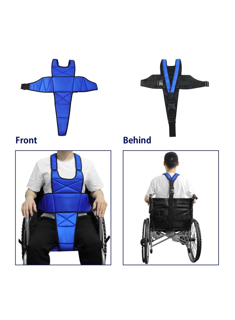 SYOSI Wheelchair Harness Belt, Adjustable Buckle Strap Seat Belt Geriatric Armchair Seatbelt, Non-Slip Half Vest Seatbelt Thick Safety for Elderly People Patients Disabled, Prevent Tilting Falling - Image 4