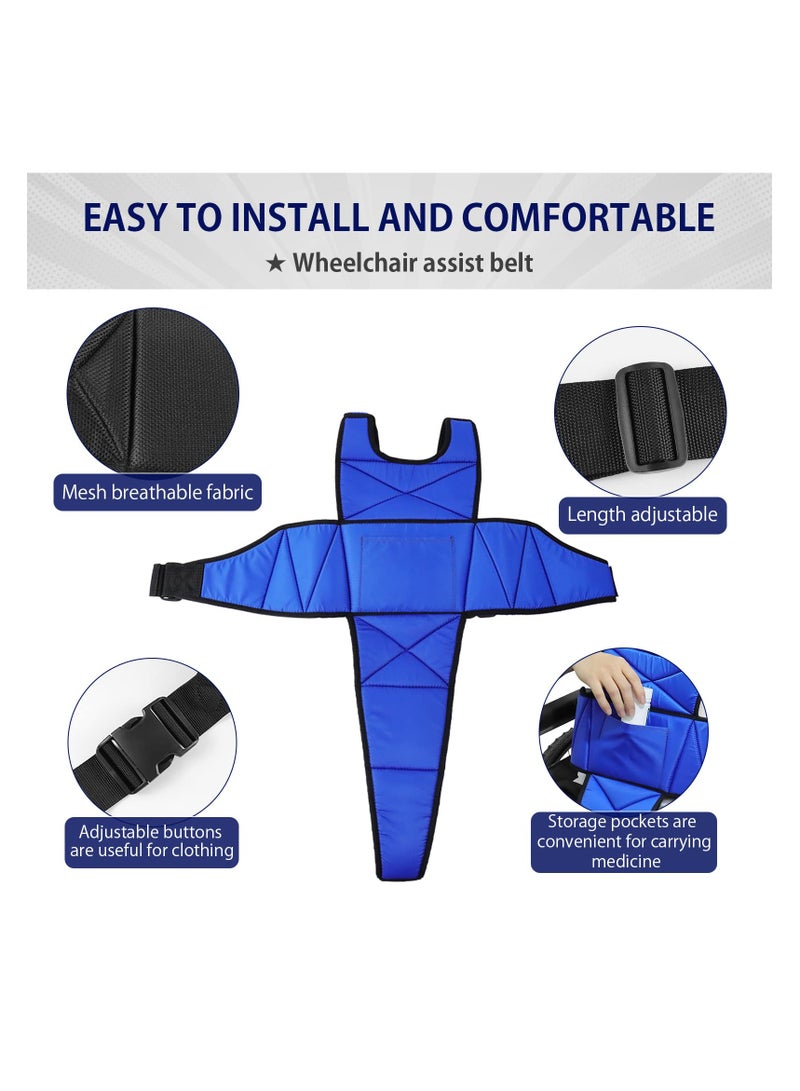 SYOSI Wheelchair Harness Belt, Adjustable Buckle Strap Seat Belt Geriatric Armchair Seatbelt, Non-Slip Half Vest Seatbelt Thick Safety for Elderly People Patients Disabled, Prevent Tilting Falling - Image 3