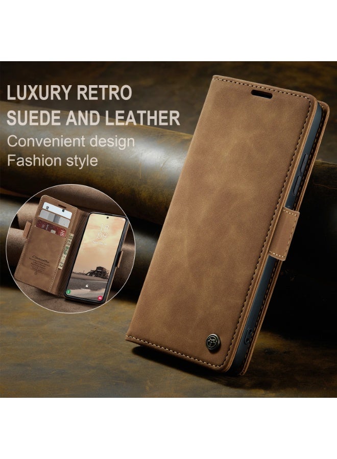 ICARLUS For Samsung Galaxy S26 Ultra Case Card Holder Stand Leather Phone Cover - Brown - Image 2