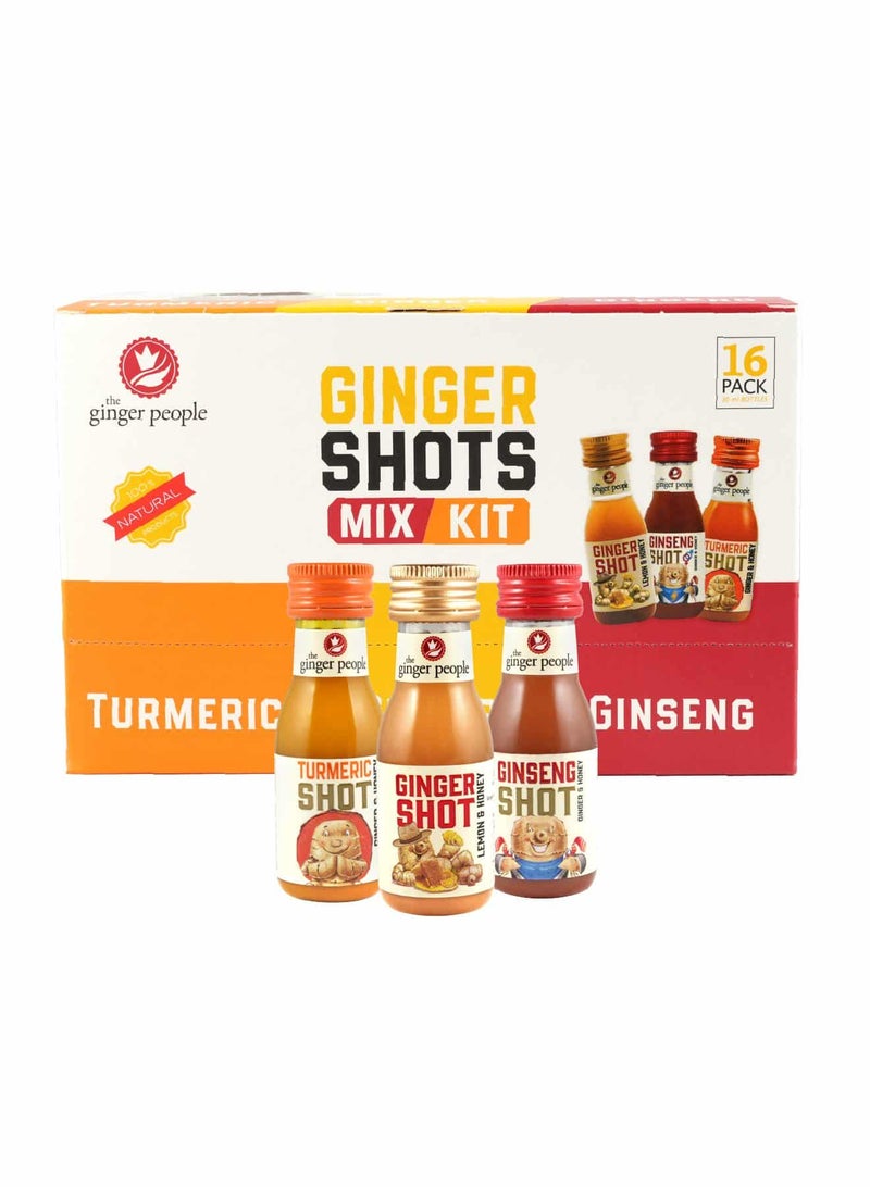 The Ginger People Fresh Mix Shot (Ginger, Ginseng & Turmeric Shot) Pack 16 x 30ml - Image 1