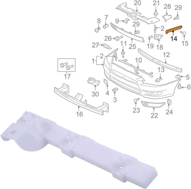 DEMULAX Front Bumper Bracket for Mitsubishi Lancer - Image 3