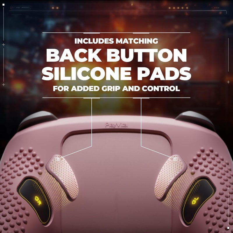 playvital Cover for Nintendo Switch 2 PRO Controller, Non-Slip Silicone Protective Case for Switch 2 PRO with Back Button Covers, Rubber Pads and Stickers, 3D Studded Pink - Image 3