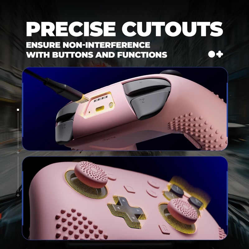 playvital Cover for Nintendo Switch 2 PRO Controller, Non-Slip Silicone Protective Case for Switch 2 PRO with Back Button Covers, Rubber Pads and Stickers, 3D Studded Pink - Image 2