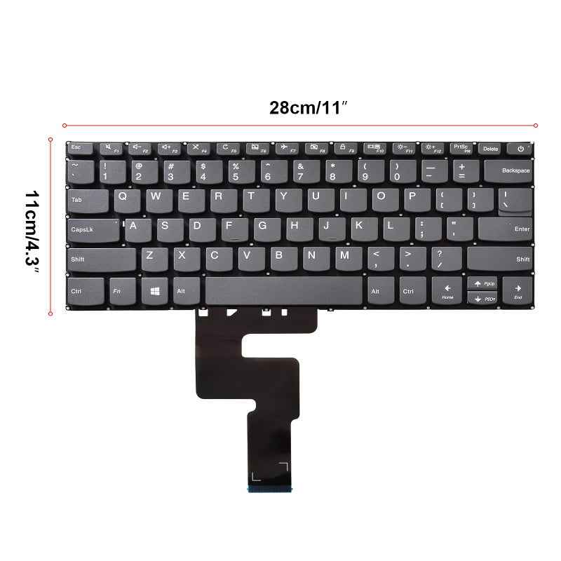 SUNMALL Replacement Keyboard Compatible with Lenovo Ideapad 120S-14IAP 130S-14IGM 320-14ISK 320S-14IKB 320S-14KBR 320S-15IKB 330-14IGM 520S-14IKB S130-14IGM S145-14IWL Grey US Layout - Image 4