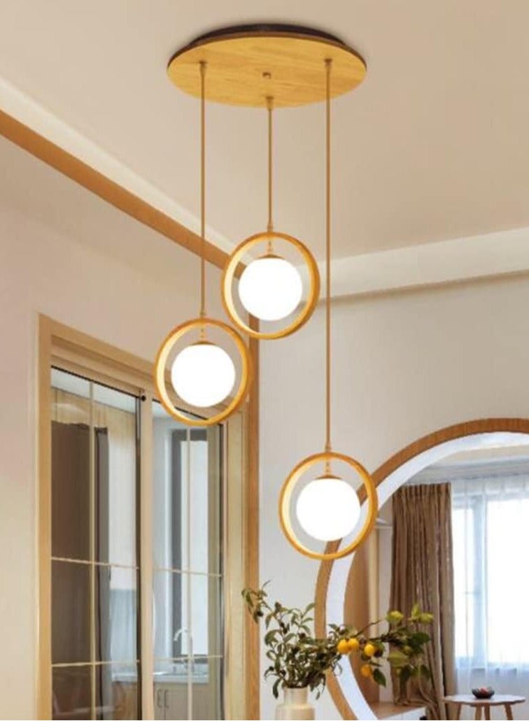 Modern Wooden Ceiling Chandelier Hanging Lamp for Bedroom Living Room Dining Room Creative Exclusive Design - Image 1