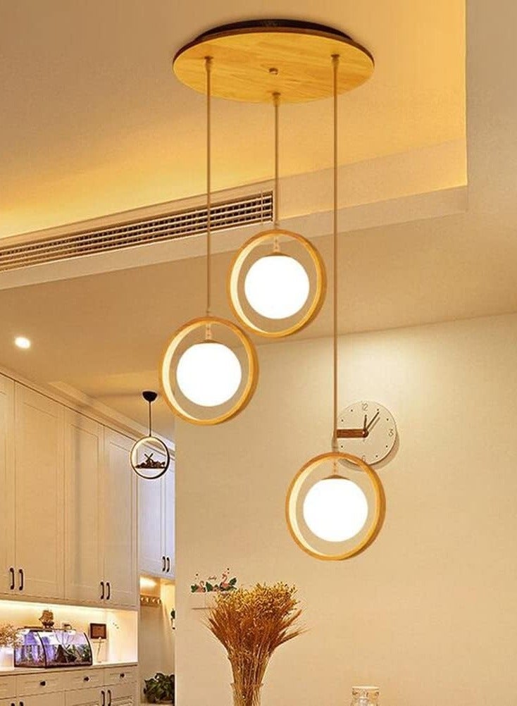 Modern Wooden Ceiling Chandelier Hanging Lamp for Bedroom Living Room Dining Room Creative Exclusive Design - Image 2