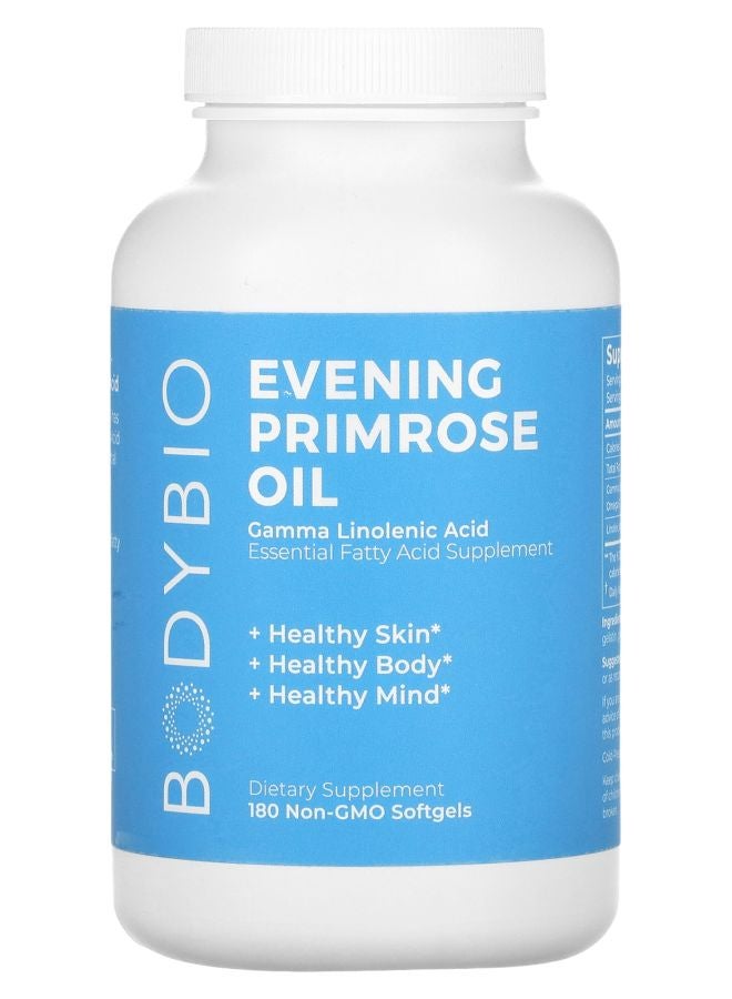 BodyBio Evening Primrose Oil 180 Non-GMO Softgels