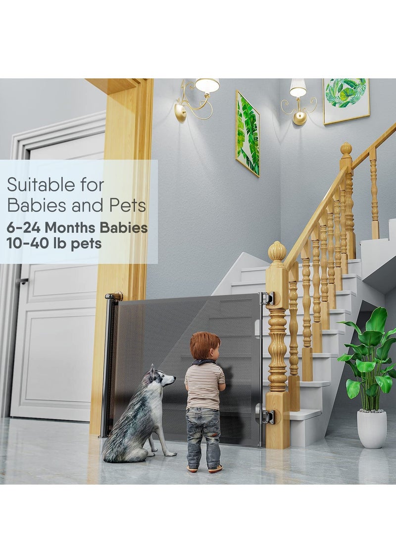 XiuWoo Punch-Free Smooth Wall No Drilling Install Retractable Adjustable Width and Height Mesh Baby Gate or Doorway Staircase Indoor Outdoor  - Image 3