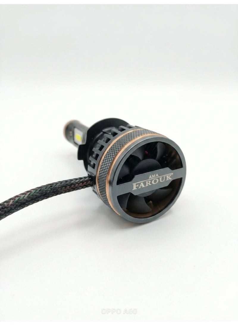 N6 9006 طقم لمبات ليد للسيارة 11000LM   – إضاءة بيضاء فائقة السطوع  – زوج لمبات LED -130 وات - Image 2