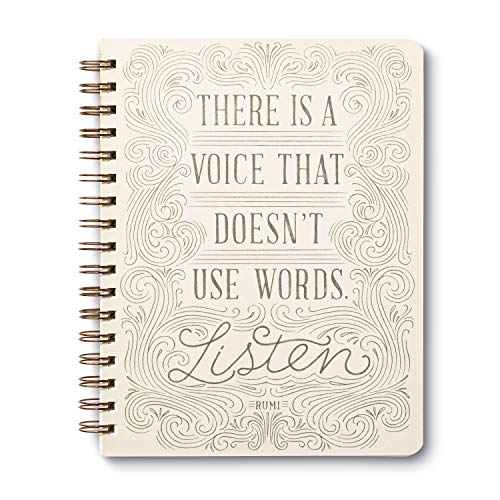 Compendium Spiral Notebook - There is a voice that doesn't use words. Listen. — A Designer Spiral Notebook with 192 Lined Pages, College Ruled, 7.0”W x 9.25”H - Image 1