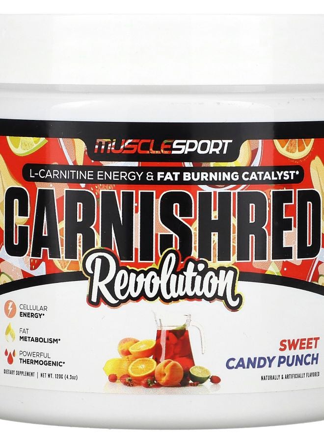 MUSCLESPORT Carnishred Revolution Sweet Candy Punch 4.3 oz (120 g)