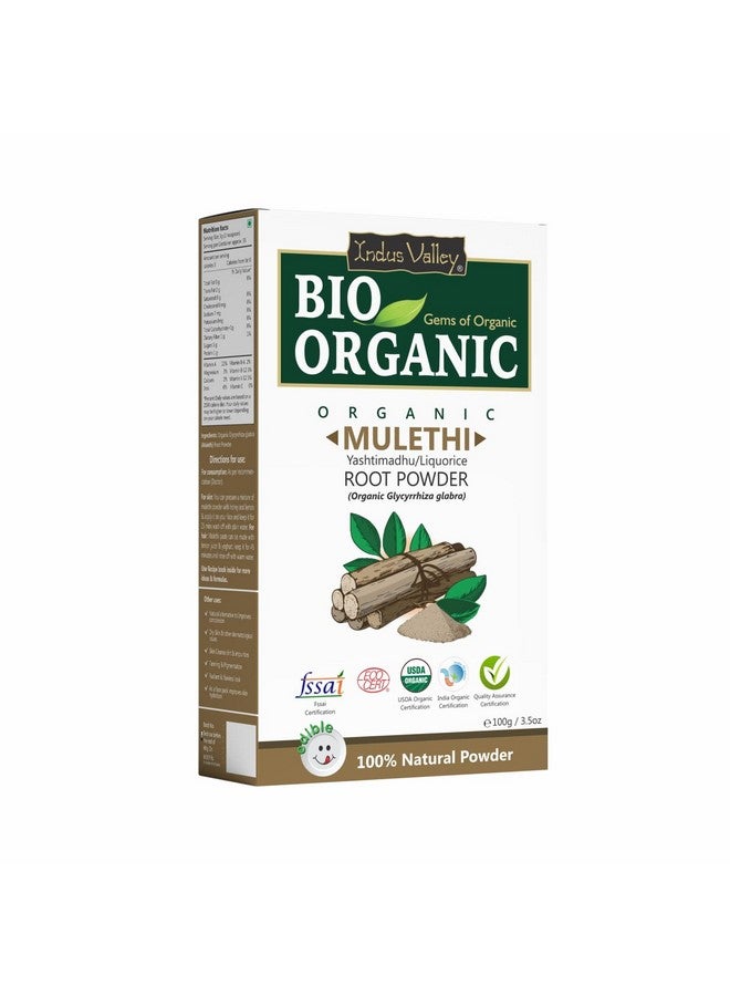 INDUS VALLEY 100% Natural Pure Mulethi Powder Yashimadhu Liquorice Glycyrrhiza glabra for hair and Skin care -100g - Image 1