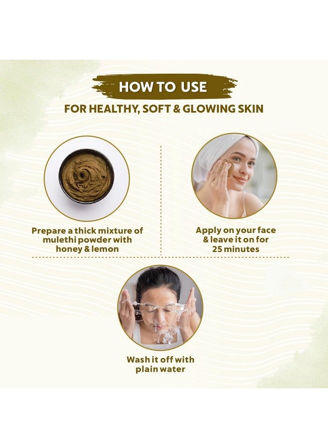 INDUS VALLEY 100% Natural Pure Mulethi Powder Yashimadhu Liquorice Glycyrrhiza glabra for hair and Skin care -100g - Image 5