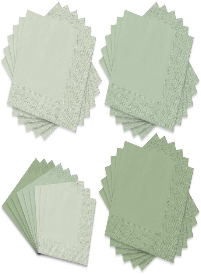 Whaline 150 Pack Sage Green Napkins 6.5 x 6.5 Inch 3 Colors Disposable Paper Napkins Sage Green Dinner Napkins for Wedding Party Celebration Gathering Supplies Table Decorations - Image 1