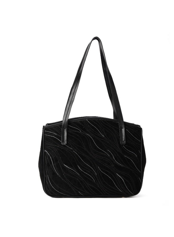 Pavo Black Waves Handbag - Image 1