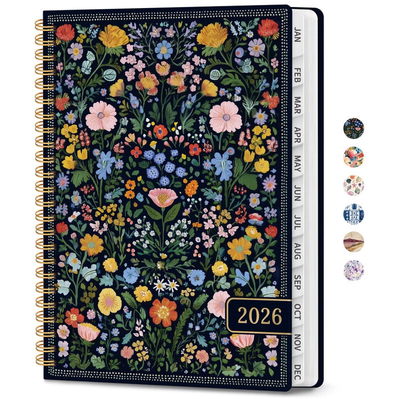 ZOTIA 2026 Planner  Weekly And Monthly Planner For Women  Jan 2026 - Dec 2026 Pretty 2026 Calendar Planner With Monthly Tabs  Inner Pocket  Spiral Binding  Perfect For Office Home School - 6.3"" X 8.5""  Garden Of Whimsy - Image 1