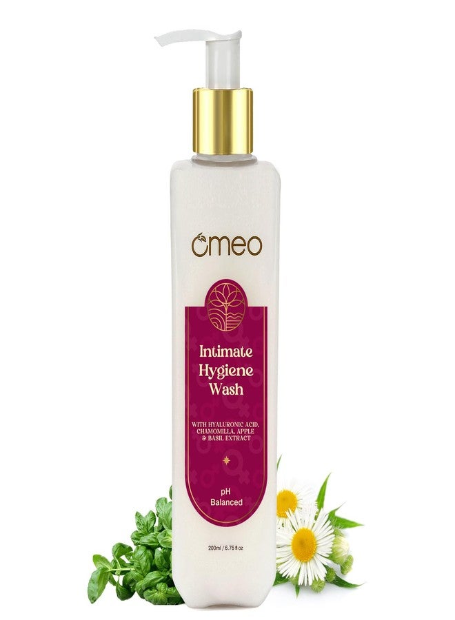 Omeo Intimate Hygiene Wash-200ml, with Hyaluronic Acid, Chamomile, Apple & Basil Extract, pH Balanced - Image 1