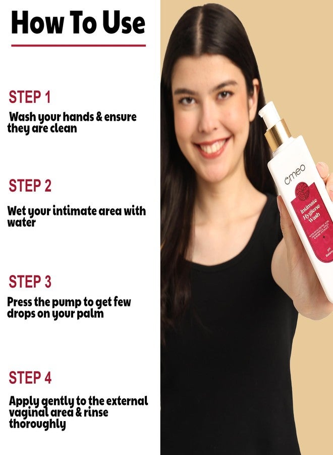 Omeo Intimate Hygiene Wash-200ml, with Hyaluronic Acid, Chamomile, Apple & Basil Extract, pH Balanced - Image 5