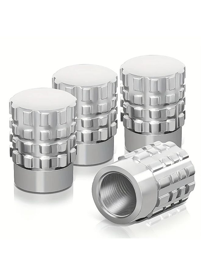 Red Mechanical Tire Valve Stem Caps Aluminum Alloy 6pcs Set for Car Motorcycle Bicycle - Image 1