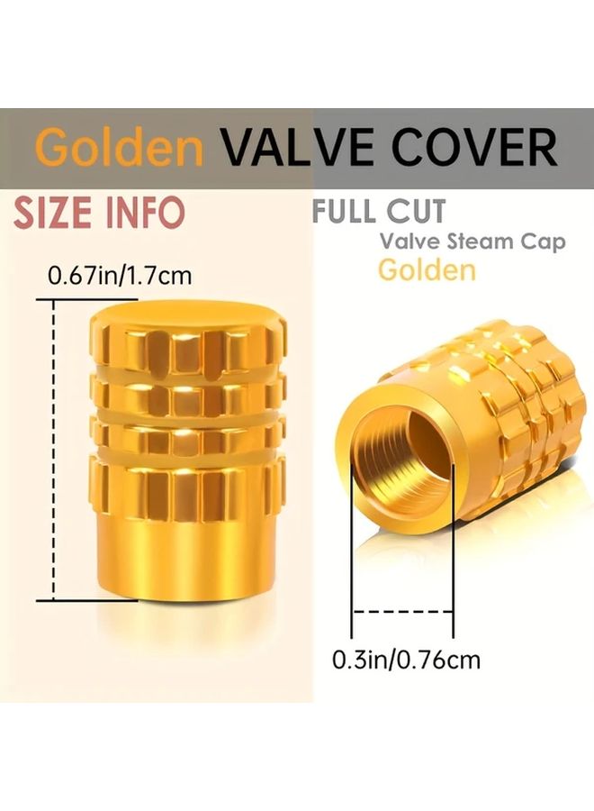 Red Mechanical Tire Valve Stem Caps Aluminum Alloy 6pcs Set for Car Motorcycle Bicycle - Image 2