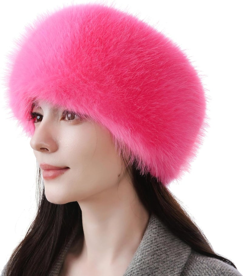 Dikoaina Womens Faux Fur Headband Winter Earwarmer Earmuff Ski - Image 1