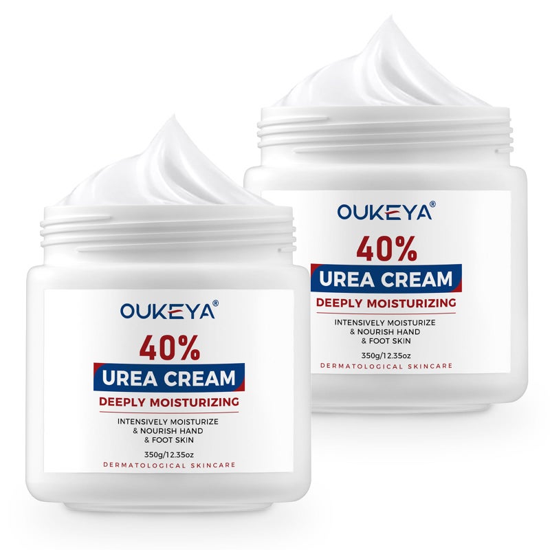 OUKEYA Urea Cream 40 Percent, Foot & Hand Cream for Dry Cracked, Urea Lotion for Feet Maximum Strength(12.35Oz X 2 Packs) - Image 1