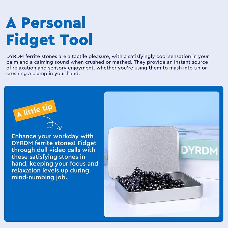 DYRDM 300+ Original Ferrite Putty Black, Sensory Stones Desk Toys, Fidget Toy Stress Relief for Office, Ferrite Stones Stocking Stuffers Fidget Gift for Adults & Teens 14+ - Image 5