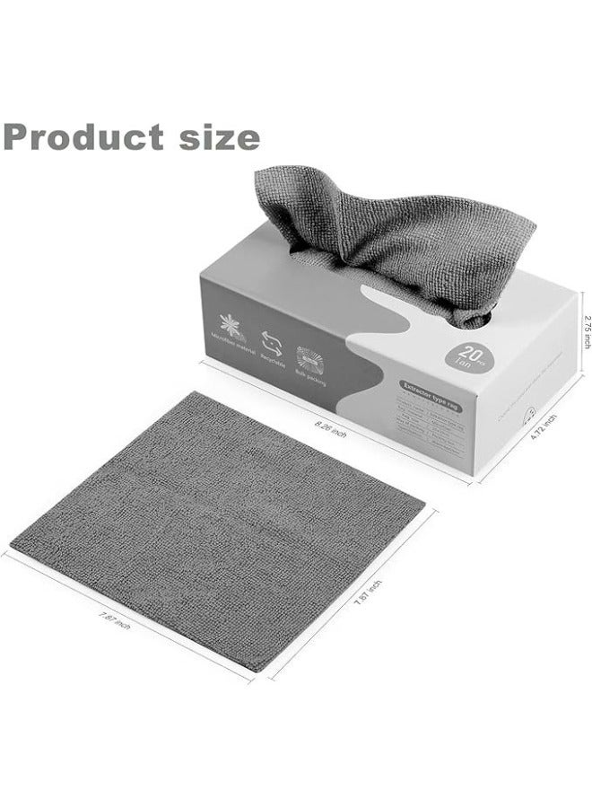 20 Multi-Purpose Cloths Suitable for Household and Car Cleaning, Made of Reusable Microfiber - Grey - Image 2