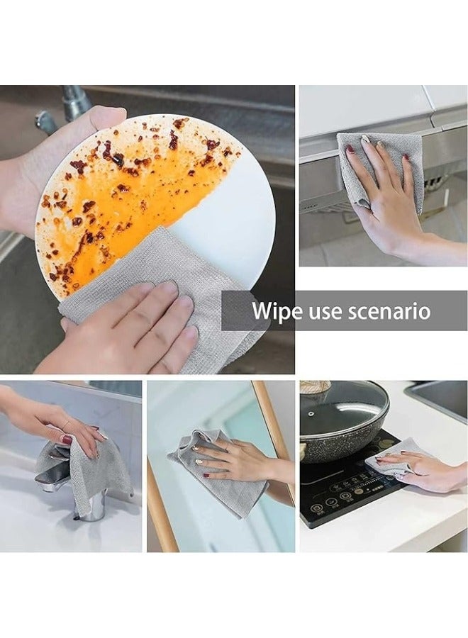 20 Multi-Purpose Cloths Suitable for Household and Car Cleaning, Made of Reusable Microfiber - Grey - Image 3