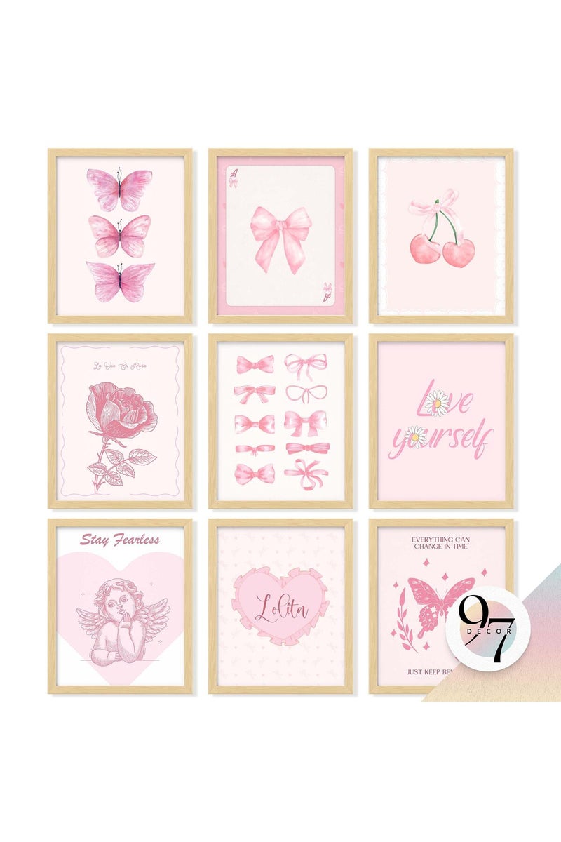 97 Decor Pink Coquette Room Decor Aesthetic - Vintage Coquette Wall Decor, Cute Coquette Posters For Girls Dorm Decorations, Girly Wall Art Prints Bow Pictures For Bedroom (8x10 Unframed) - Image 1
