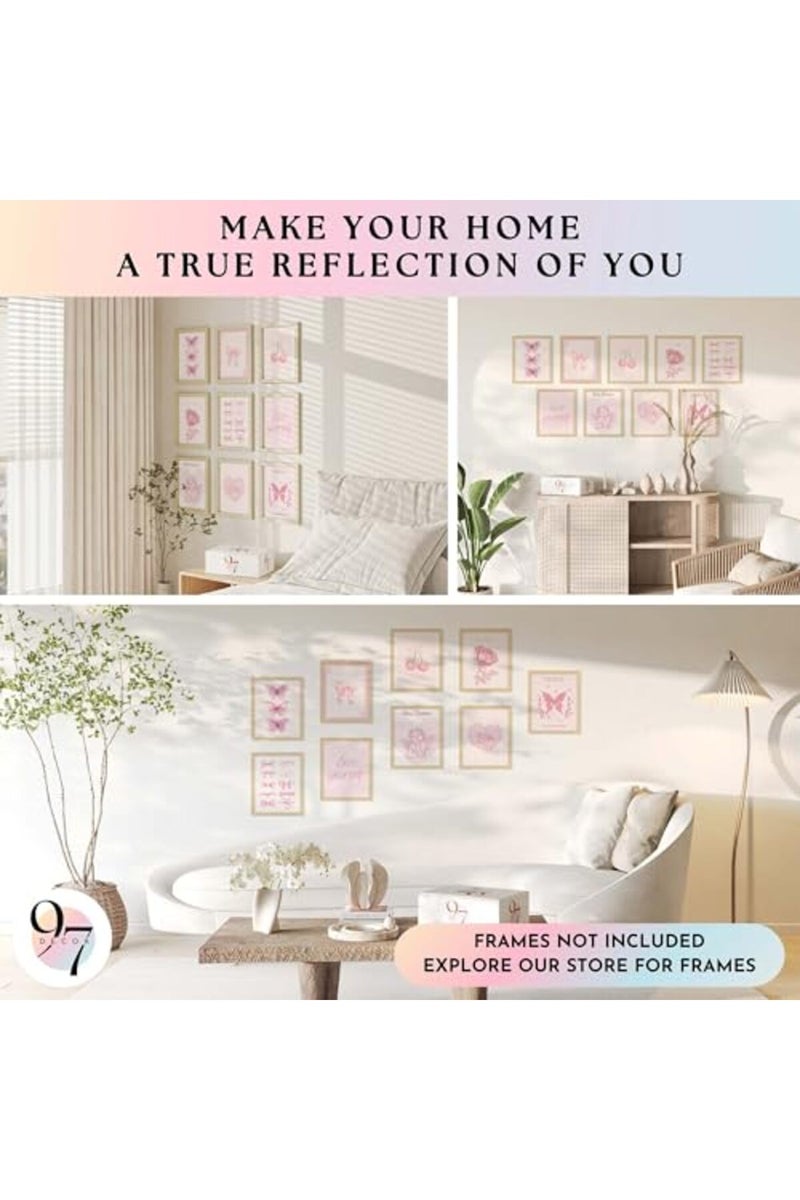 97 Decor Pink Coquette Room Decor Aesthetic - Vintage Coquette Wall Decor, Cute Coquette Posters For Girls Dorm Decorations, Girly Wall Art Prints Bow Pictures For Bedroom (8x10 Unframed) - Image 4