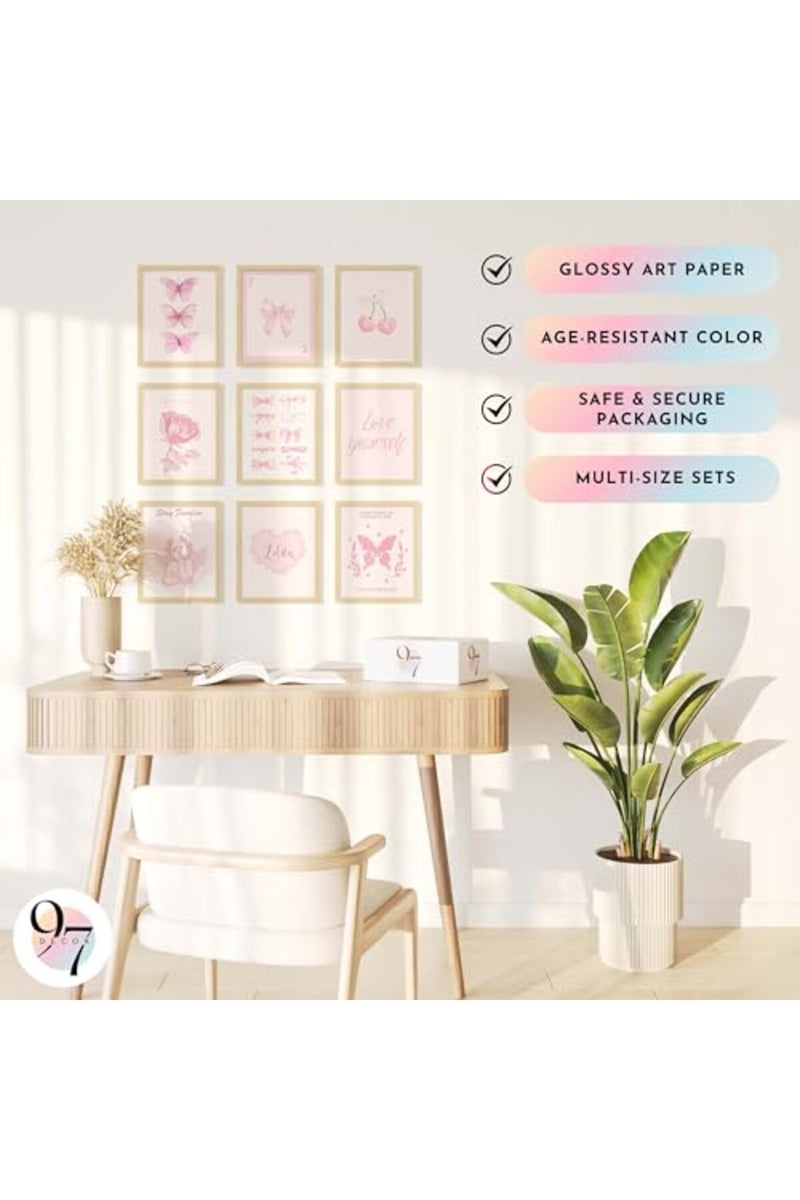97 Decor Pink Coquette Room Decor Aesthetic - Vintage Coquette Wall Decor, Cute Coquette Posters For Girls Dorm Decorations, Girly Wall Art Prints Bow Pictures For Bedroom (8x10 Unframed) - Image 5
