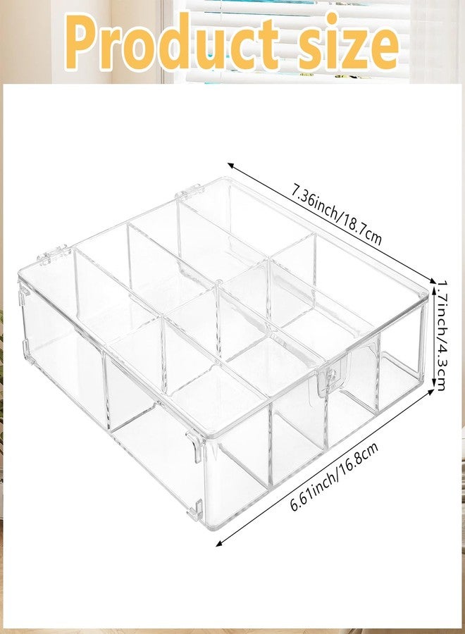 FMOACEN Acrylic Hair Accessories Organizer for Girls, 8-Compartment Clear Storage Box with Lid, cute hair tie holder for Hair Bows, Clips, Scrunchies, Bathroom Vanity & Bedroom Countertop - Image 3