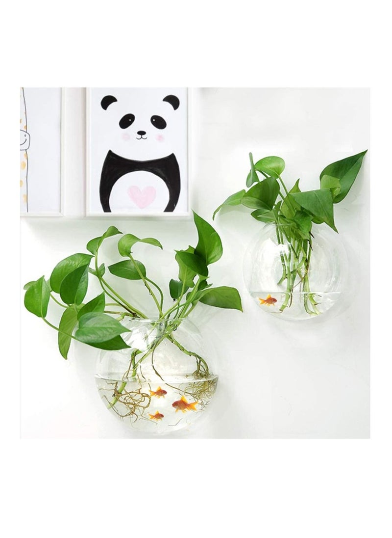 AS SEEN ON TV Fish Tank Acrylic Hanging Wall Mounted Hanging Fish Bowl for Aquarium Plant Fishes Clear 2Pc  - Image 2