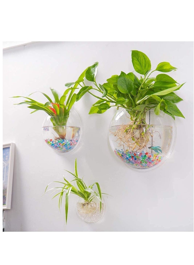AS SEEN ON TV Fish Tank Acrylic Hanging Wall Mounted Hanging Fish Bowl for Aquarium Plant Fishes Clear 2Pc  - Image 3