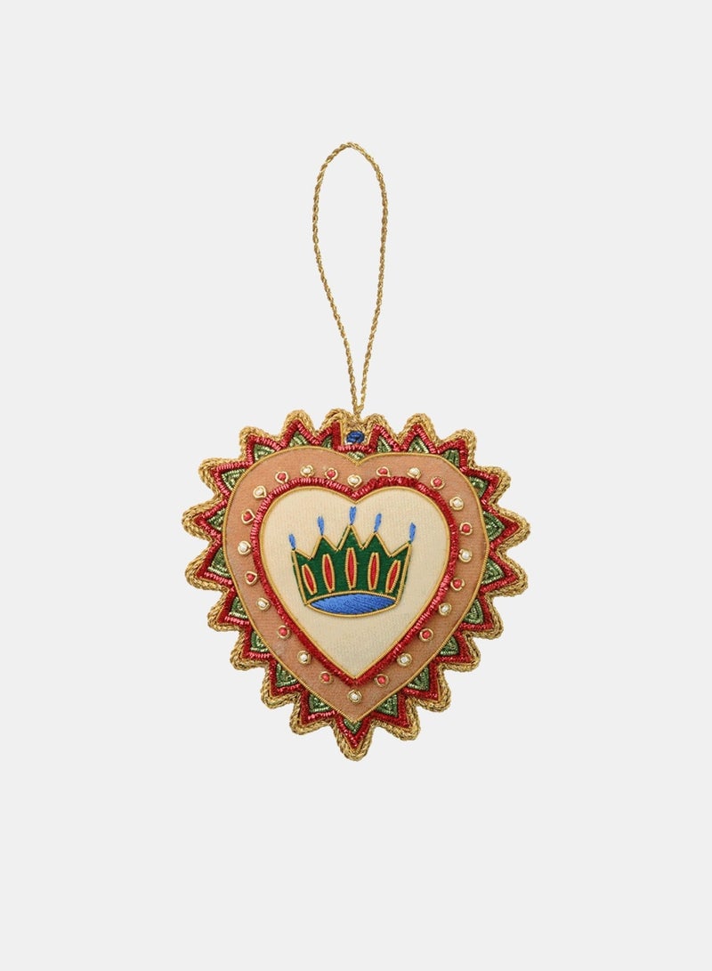 Baci milano Christmas Decoration FABRIC HANDMADE ORNAMENTS HEART - Image 1