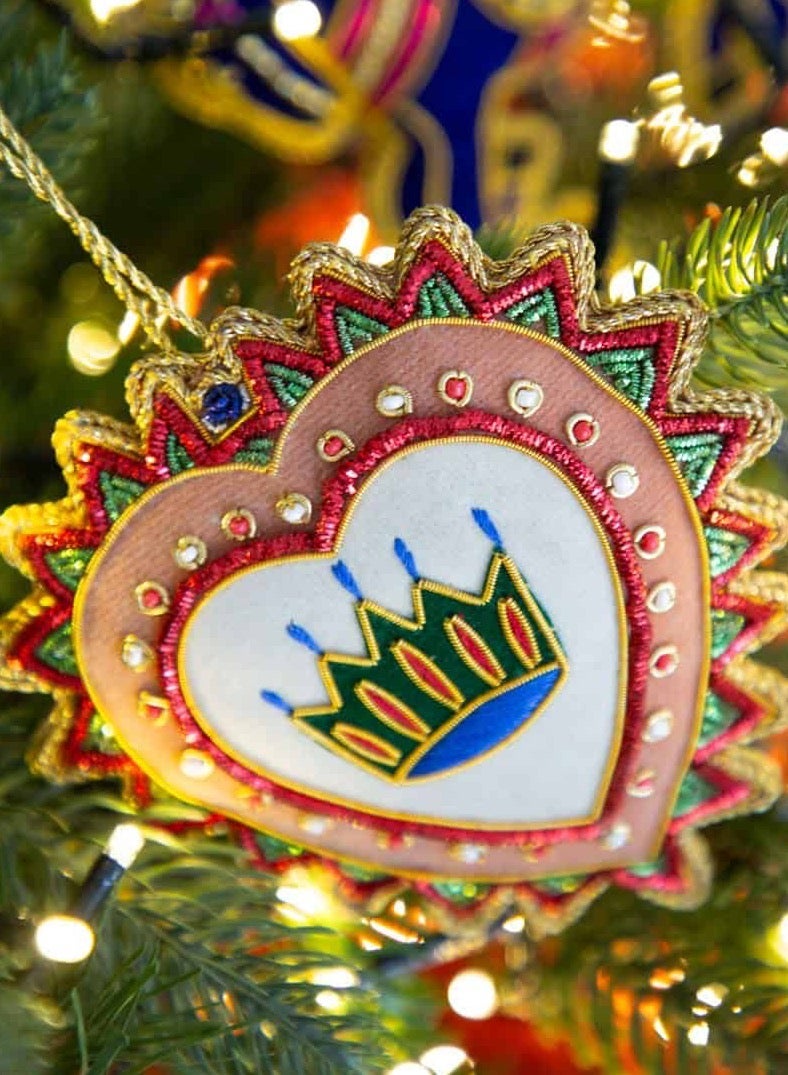 Baci milano Christmas Decoration FABRIC HANDMADE ORNAMENTS HEART - Image 2