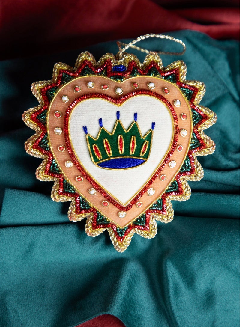 Baci milano Christmas Decoration FABRIC HANDMADE ORNAMENTS HEART - Image 3