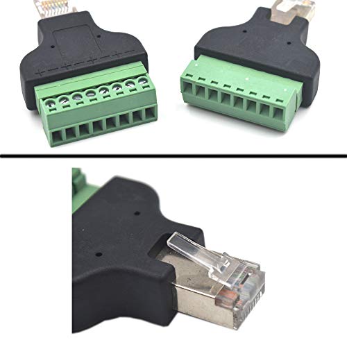 Kework 2 Pack Ethernet RJ45 Male Terminal Block Adapter, Network RJ45 8P8C Cable Extension Bolt Screw Solderless Terminal Connector Plug - Image 4