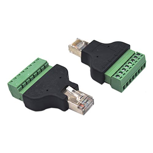 Kework 2 Pack Ethernet RJ45 Male Terminal Block Adapter, Network RJ45 8P8C Cable Extension Bolt Screw Solderless Terminal Connector Plug - Image 5