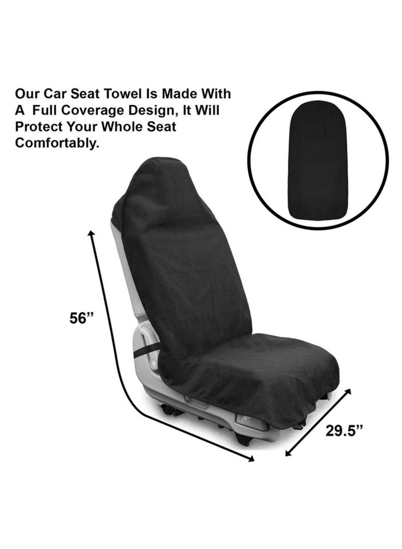 Waterproof Car Seat Towel Cover Protector with Adjustable Elastic Strap Non Slip Breathable Front and Rear Seat Cover for Baby Kids Adults Universal Fit Easy to Clean 29.5 x 56 Inches - Image 2