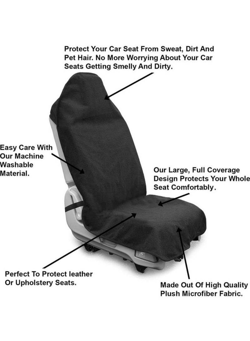 Waterproof Car Seat Towel Cover Protector with Adjustable Elastic Strap Non Slip Breathable Front and Rear Seat Cover for Baby Kids Adults Universal Fit Easy to Clean 29.5 x 56 Inches - Image 3